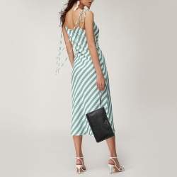 Pre Owned Prada Black Saffiano Lux Leather Wristlet Pouch