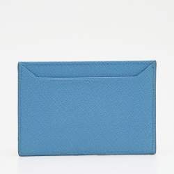 Pre Owned Prada Blue Saffiano Leather Card Holder