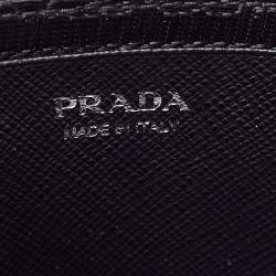 Pre Owned Prada Black Saffiano Leather Mini Triangular Pouch Bag