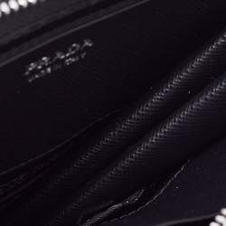 Pre Owned Prada Black Saffiano Leather Mini Triangular Pouch Bag