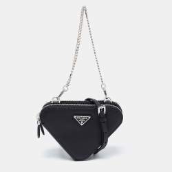 Prada Black Saffiano leather mini pouch
