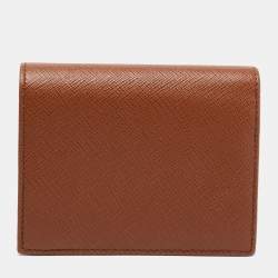 Pre Owned Prada Brown Saffiano Leather Bifold Wallet