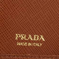 Pre Owned Prada Brown Saffiano Leather Bifold Wallet