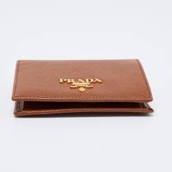 Pre Owned Prada Brown Saffiano Leather Bifold Wallet
