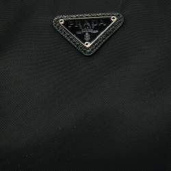 Pre Owned Prada Black Tessuto Nylon Re-Edition 2000 Baguette Bag