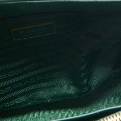 Pre Owned Prada Green Saffiano Lux Leather Mini Galleria Tote