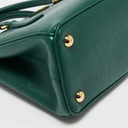 Pre Owned Prada Green Saffiano Lux Leather Mini Galleria Tote