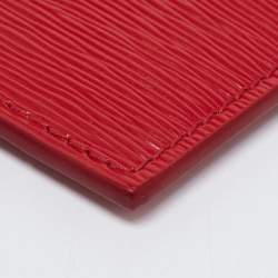 Pre Owned Prada Red Vitello Move Leather Card Holder