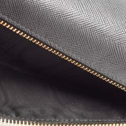 Pre Owned Prada Black Saffiano Leather Flap Continental Wallet