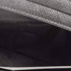 Pre Owned Prada Black Saffiano Leather Flap Continental Wallet