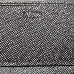 Pre Owned Prada Black Saffiano Leather Flap Continental Wallet