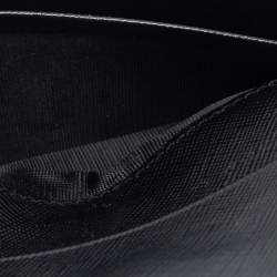 Pre Owned Prada Black Saffiano Leather Flap Card Holder