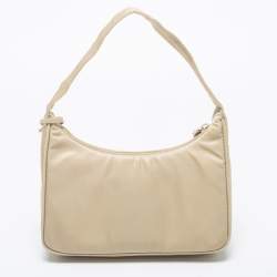 Pre Owned Prada Beige Nylon Mini Re-Edition 2000 Shoulder Bag