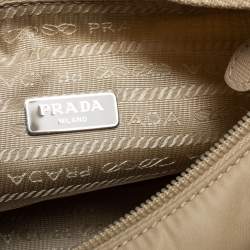 Pre Owned Prada Beige Nylon Mini Re-Edition 2000 Shoulder Bag