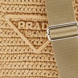 Pre Owned Prada Beige Raffia and Leather Mini Crossbody Bag