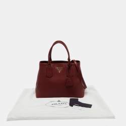 Pre Owned Prada Red Vitello Daino Leather Tote