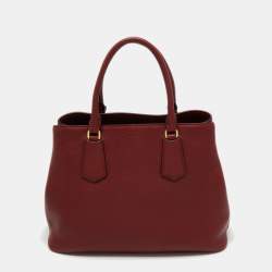Pre Owned Prada Red Vitello Daino Leather Tote