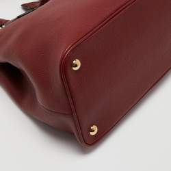Pre Owned Prada Red Vitello Daino Leather Tote
