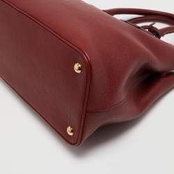 Pre Owned Prada Red Vitello Daino Leather Tote