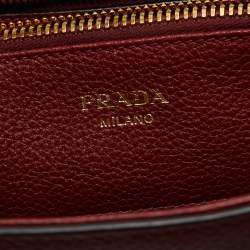 Pre Owned Prada Red Vitello Daino Leather Tote