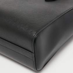 Pre Owned Prada Black Saffiano Leather Double Handle Tote