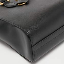 Pre Owned Prada Black Saffiano Leather Double Handle Tote