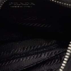Pre Owned Prada Black Nylon and Saffiano Leather Re-Edition Mini Pouch Shoulder Bag