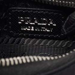 Pre Owned Prada Black Nylon and Saffiano Leather Re-Edition Mini Pouch Shoulder Bag