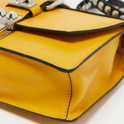 Pre Owned Prada Yellow/Black Saffiano Lux Leather Elektra Shoulder Bag