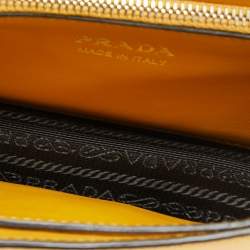 Pre Owned Prada Yellow/Black Saffiano Lux Leather Elektra Shoulder Bag