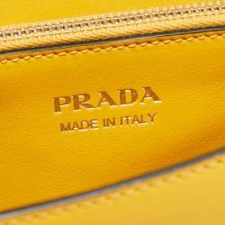 Pre Owned Prada Yellow/Black Saffiano Lux Leather Elektra Shoulder Bag