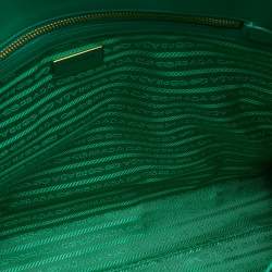 Pre Owned Prada Green/White Fabric Large Symbole Tote