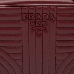 Prada Red Diagramme Leather Camera Shoulder Bag