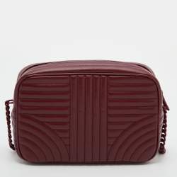 Prada Red Diagramme Leather Camera Shoulder Bag
