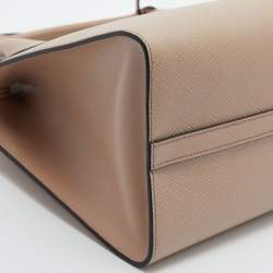 مملوكة مسبقًا Prada Beige Saffiano Leather Small Monochrome Tote