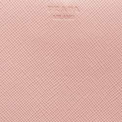 Prada Pink Saffiano Leather Wallet on Chain