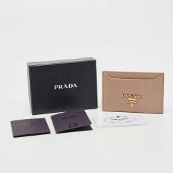 Prada Beige Vitello Move Leather Card Holder