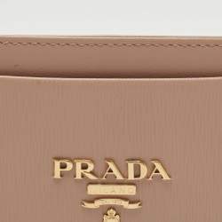 Prada Beige Vitello Move Leather Card Holder