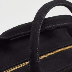 Pre Owned Prada Black/Natural Panier Wicker and Canvas Basket Tote 