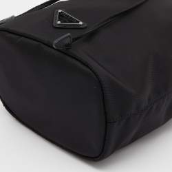 Prada Black Re-Nylon and Saffiano Leather Bucket Wristlet