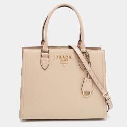 Prada Pink Ostrich Bandoliera Odette Top Handle Bag