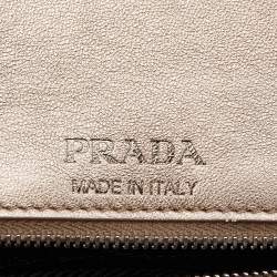 Pre Owned Prada Metallic Ayers Snake Leather Diagramme Shoulder Bag