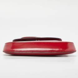 Pre Owned Prada Red Brushed Leather Mini Cleo Shoulder Bag