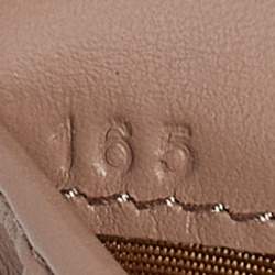 Pre Owned Prada Beige Vitello Metal Leather Logo Trifold Wallet
