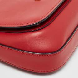 Prada Red Leather Pionniere Saddle Bag