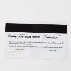 Pre Owned Prada Brown Saffiano Leather Brique Messenger Bag