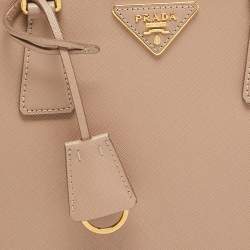 Pre Owned Prada Dusty Pink Saffiano Lux Leather Medium Galleria Tote 