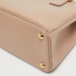 Pre Owned Prada Dusty Pink Saffiano Lux Leather Medium Galleria Tote 