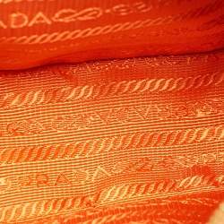 Pre Owned Prada Orange Saffiano Lux Leather Mini Top Zip Camera Bag