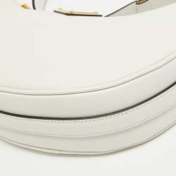 Prada White Leather Arqué Shoulder Bag